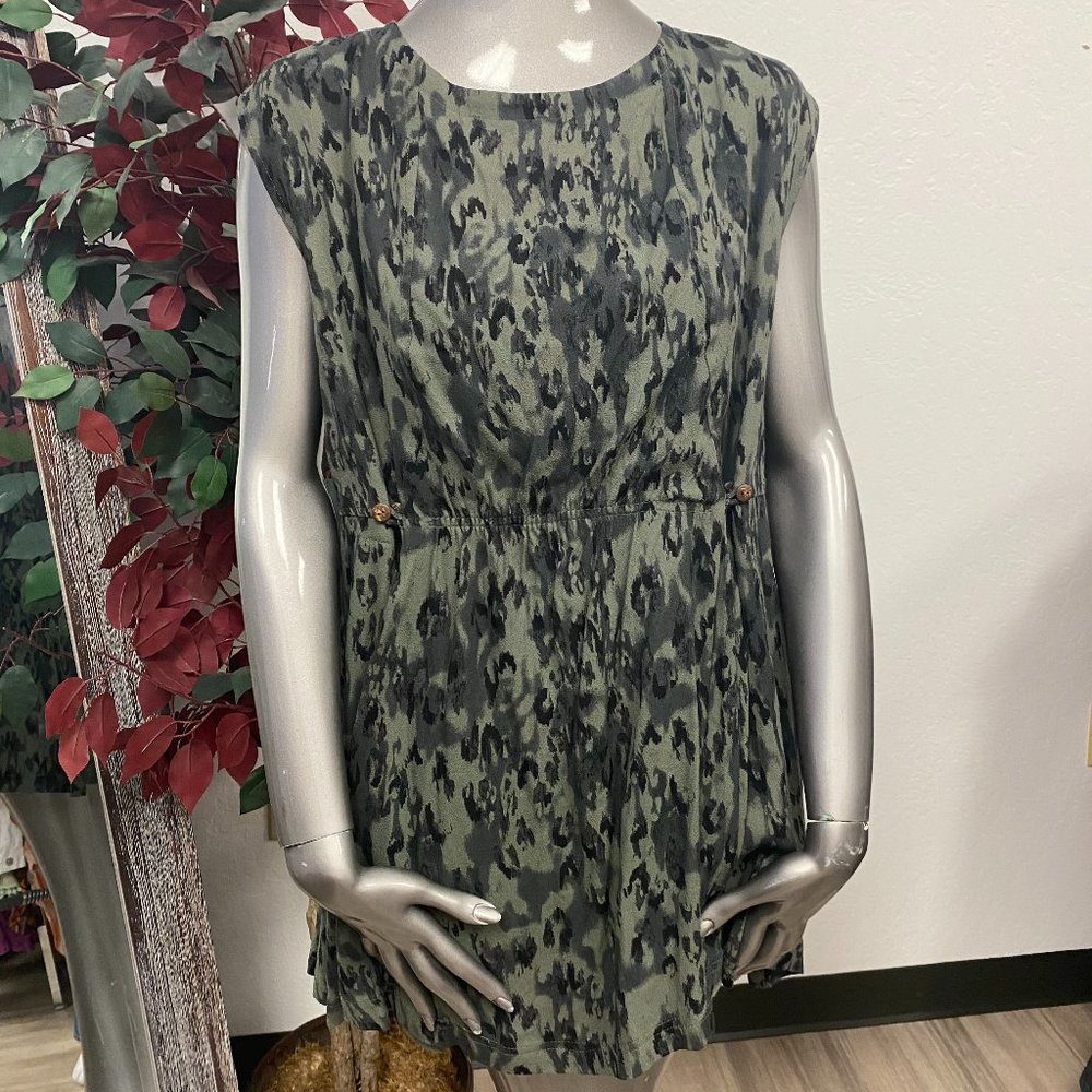 Free People Green Fake Love Camo Dress